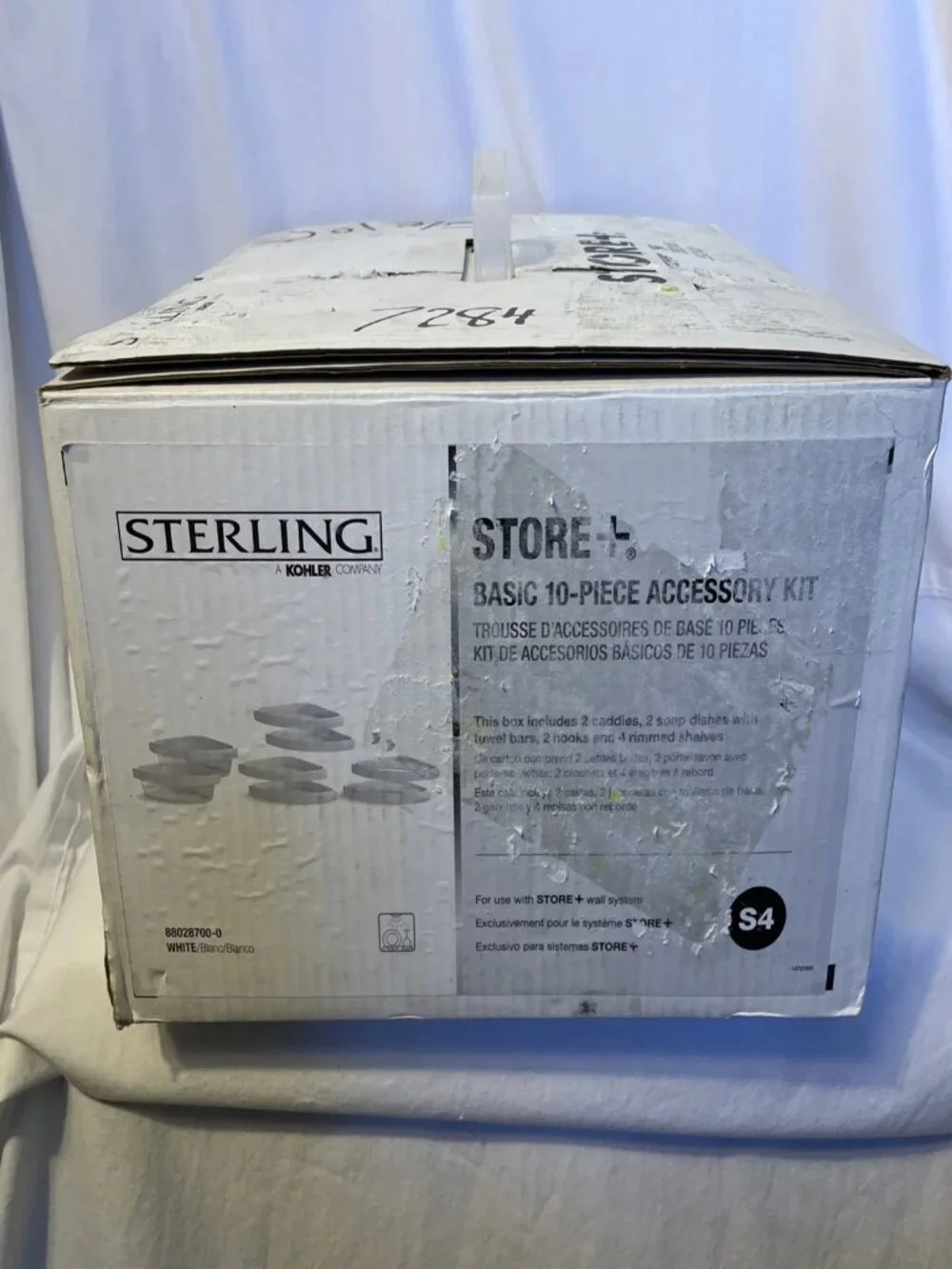 Sterling Store+ Basic 10-Piece Shelf Bin Caddy Accessory Kit in White 88028700-0